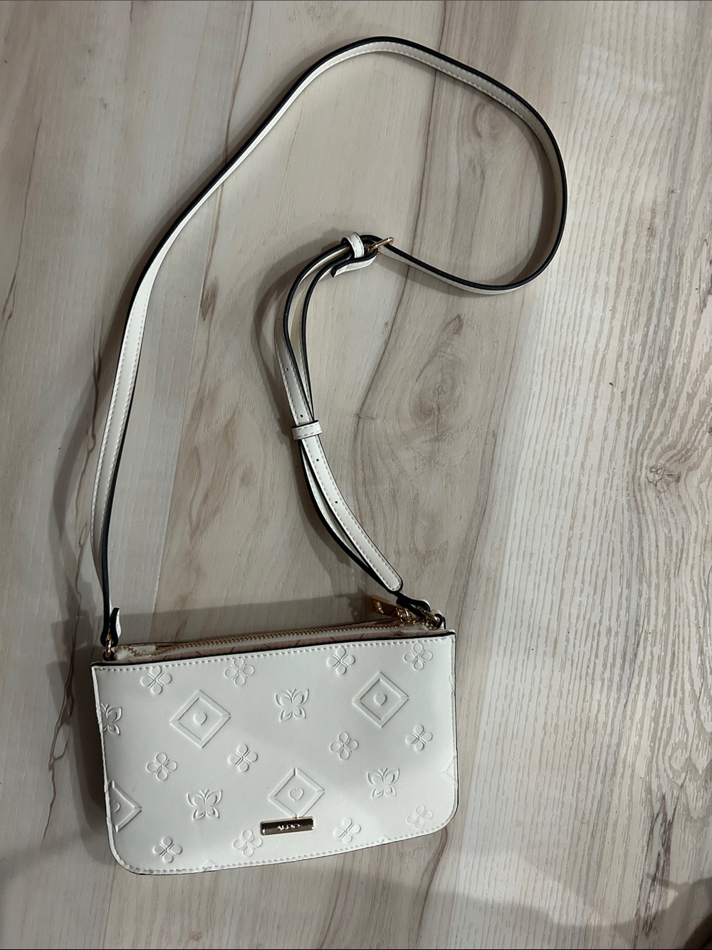 Aldo White Embossed Crossbody Bag
